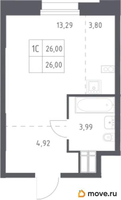 студия, 26 м&sup2;
