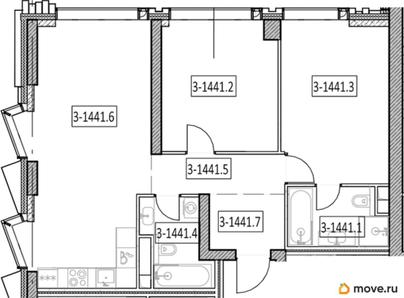 2-комн. квартира, 75.4 м&sup2;