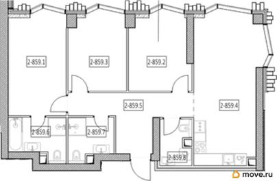 3-комн. квартира, 88.4 м&sup2;