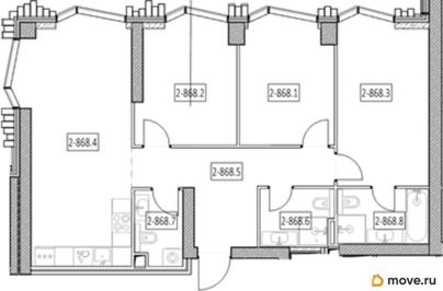 3-комн. квартира, 87.1 м&sup2;