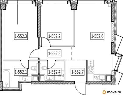 2-комн. квартира, 66.7 м&sup2;