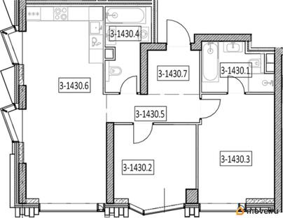 2-комн. квартира, 76.5 м&sup2;