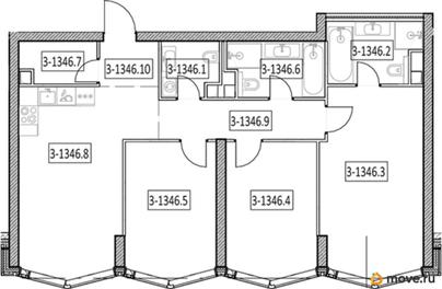 3-комн. квартира, 91.7 м&sup2;