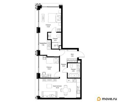 2-комн. квартира, 67.7 м&sup2;