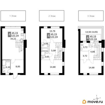 таунхаус, 122.24 м&sup2;