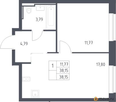 1-комн. квартира, 38.15 м&sup2;