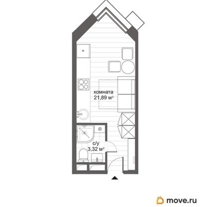 студия, 25.21 м&sup2;
