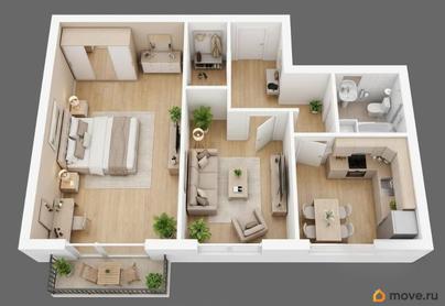 2-комн. квартира, 45.2 м&sup2;