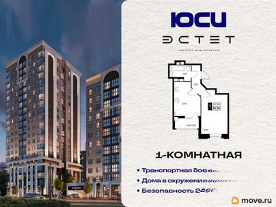 1-комн. квартира, 39.5 м&sup2;
