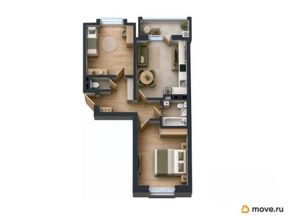 2-комн. квартира, 66.2 м&sup2;