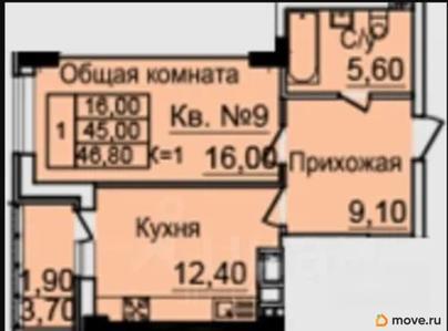 1-комн. квартира, 45 м&sup2;