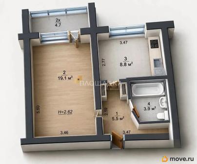1-комн. квартира, 40 м&sup2;