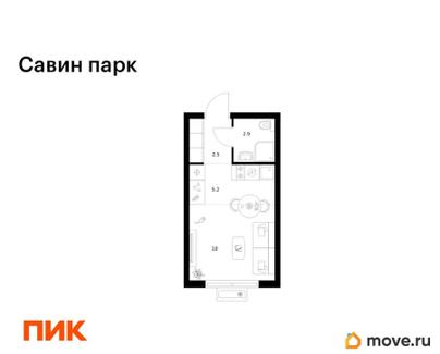 студия, 20.6 м&sup2;