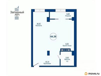 2-комн. квартира, 64.38 м&sup2;