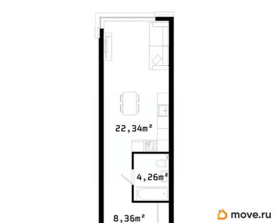студия, 35.16 м&sup2;