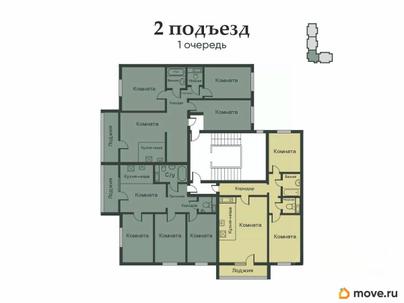 2-комн. квартира, 64.18 м&sup2;