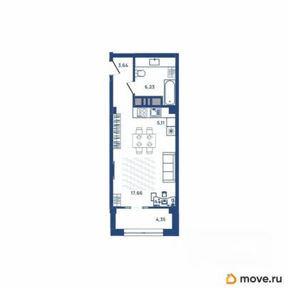 1-комн. квартира, 32.8 м&sup2;