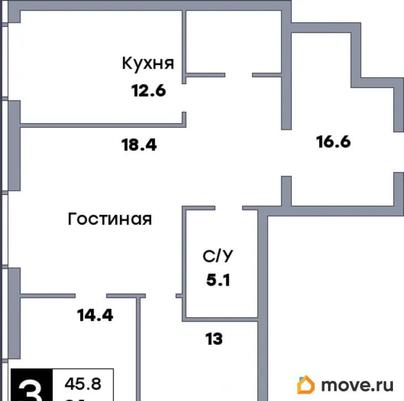 3-комн. квартира, 84 м&sup2;