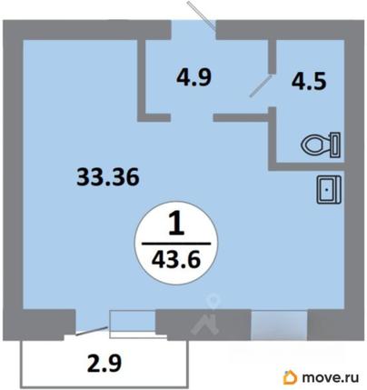 1-комн. квартира, 42 м&sup2;