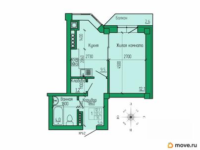 1-комн. квартира, 35 м&sup2;