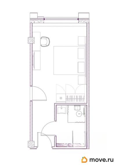 1-комн. апартаменты, 26.14 м&sup2;