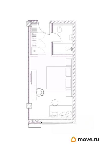 1-комн. апартаменты, 25.61 м&sup2;