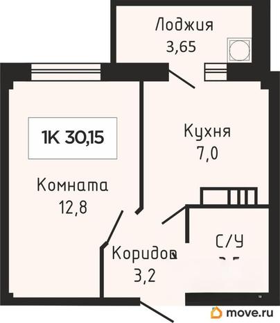 1-комн. квартира, 30 м&sup2;
