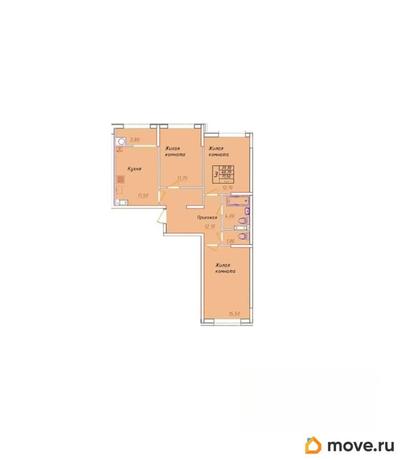 3-комн. квартира, 71.5 м&sup2;