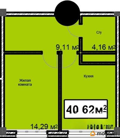 1-комн. квартира, 40.62 м&sup2;