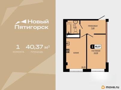 1-комн. квартира, 40.37 м&sup2;