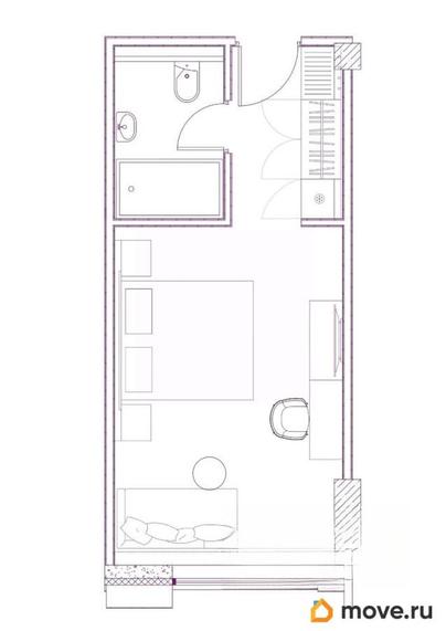 1-комн. апартаменты, 25.99 м&sup2;
