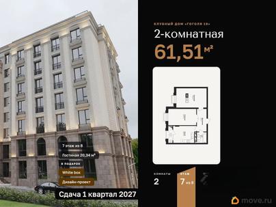 2-комн. квартира, 61.51 м&sup2;