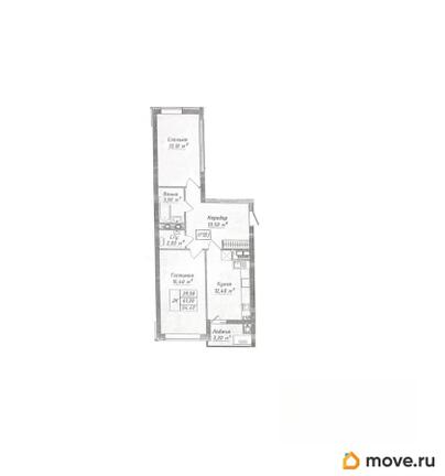 2-комн. квартира, 64.4 м&sup2;