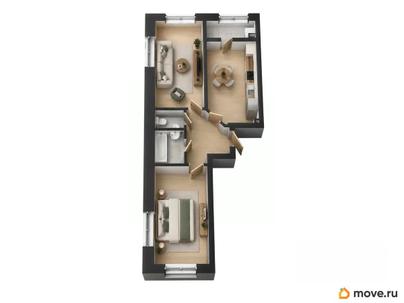 2-комн. квартира, 59.5 м&sup2;