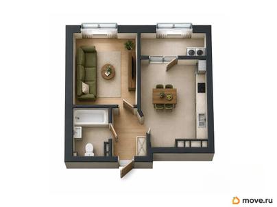 1-комн. квартира, 36.7 м&sup2;