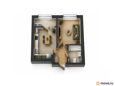 1-комн. квартира, 33.6 м&sup2;
