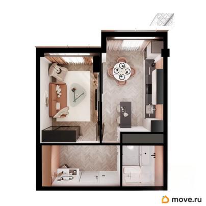 1-комн. квартира, 38.63 м&sup2;