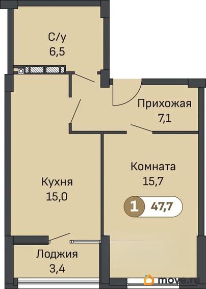 1-комн. квартира, 48 м&sup2;