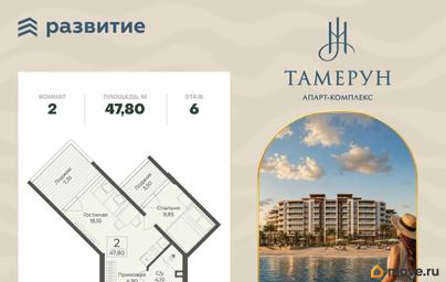2-комн. апартаменты, 47.8 м&sup2;