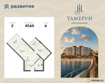 2-комн. апартаменты, 47.65 м&sup2;