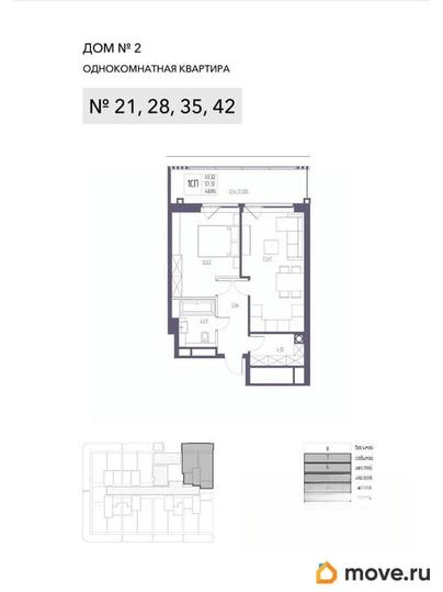 1-комн. квартира, 57.12 м&sup2;