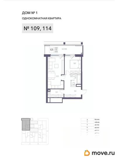 1-комн. квартира, 57.15 м&sup2;