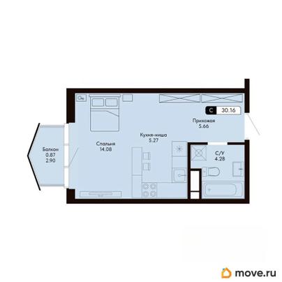 студия, 30.16 м&sup2;
