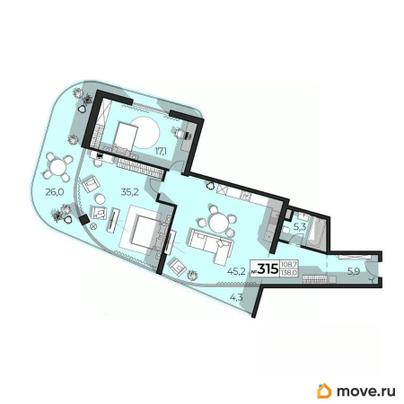 4-комн. апартаменты, 139 м&sup2;