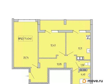 2-комн. квартира, 67.17 м&sup2;