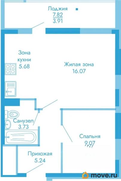 2-комн. квартира, 78.53 м&sup2;
