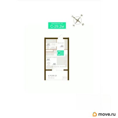 студия, 24.9 м&sup2;