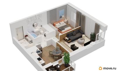 2-комн. квартира, 54.21 м&sup2;