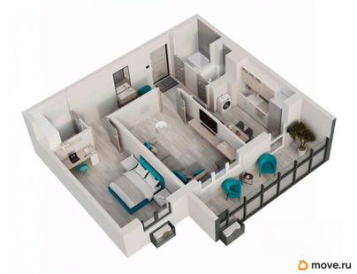 2-комн. квартира, 56.5 м&sup2;