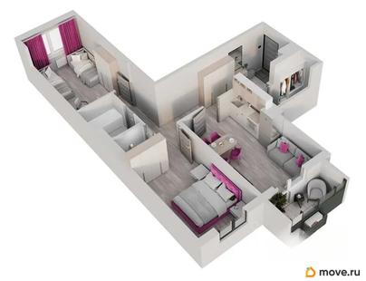 2-комн. квартира, 64.2 м&sup2;